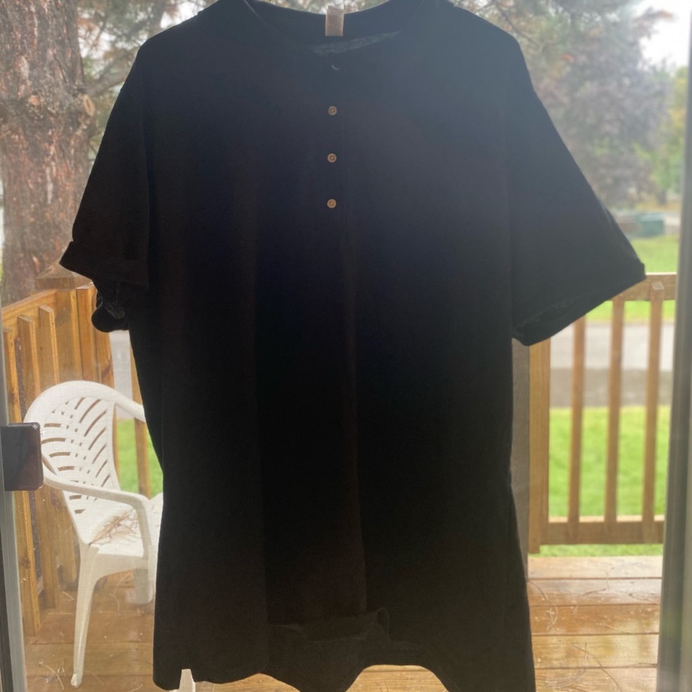 Jerzees Spot Shield Black Button Up Polo T-Shirt